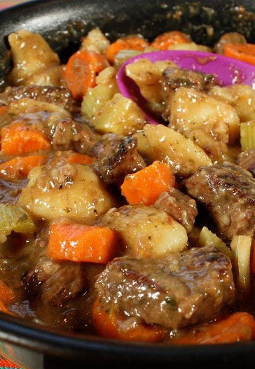 Beef Stew. Old fashioned beef stew with fork-tender meat, full of flavor.