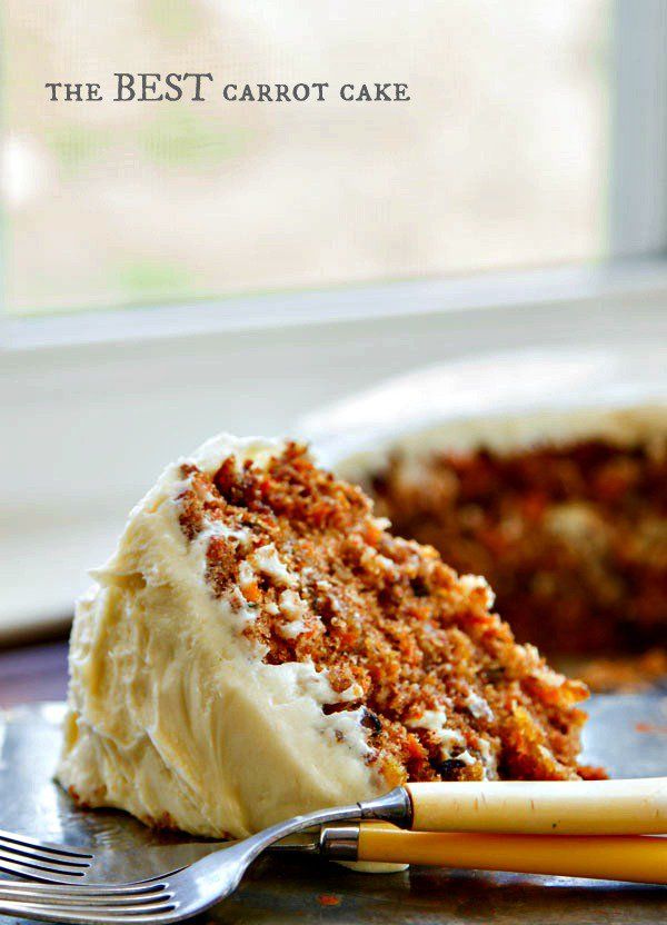 The BEST carrot cake recipe I have ever found! A buttermilk glaze seeps into the warm cake layers making it extra moist. Then a delicious cream cheese frosting is added to bring all the flavors together. It's even BETTER the next day!