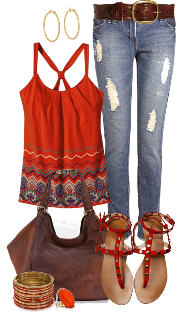 "Casual Spring Reds" by angela-windsor on Polyvore