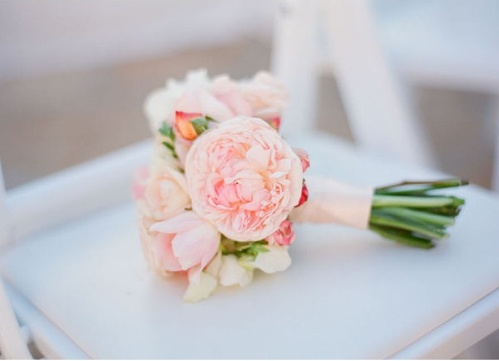 Small Wedding Bouquet. I think this size is more reasonable. I don't want to carry around a huge flower arrangement all day!