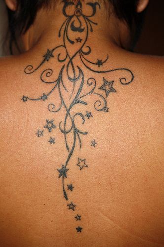 spine tattoos for women | Flower Tattoo Design on Back up Woman - Tattoos - Zimbio