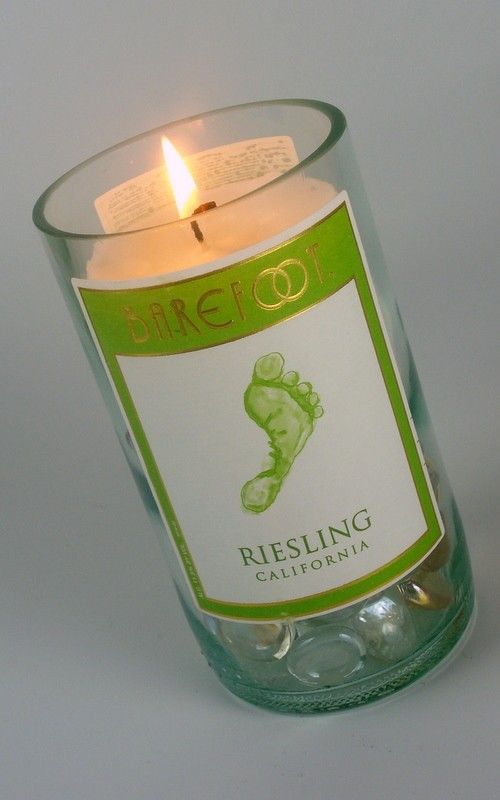 Recycled Wine Bottle Candle