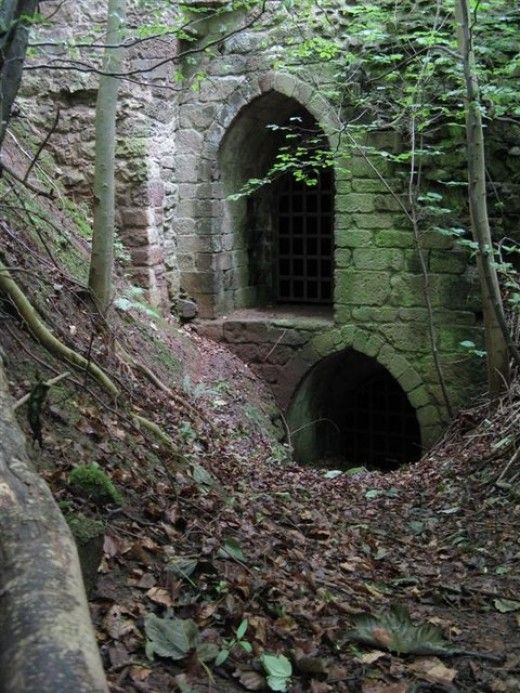 Yester Castle located in East Lothian, Scotland: castle with subterranean vaulted Goblin Ha' or "Goblin Hall" - Although mostly ruined, deep within the castle's interior lies the infamous Goblin Hall, with one of the oldest surviving Got