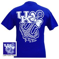 New UK Kentucky Wildcats Chevron Anchor Bow Girlie Bright T Shirt | SimplyCuteTees