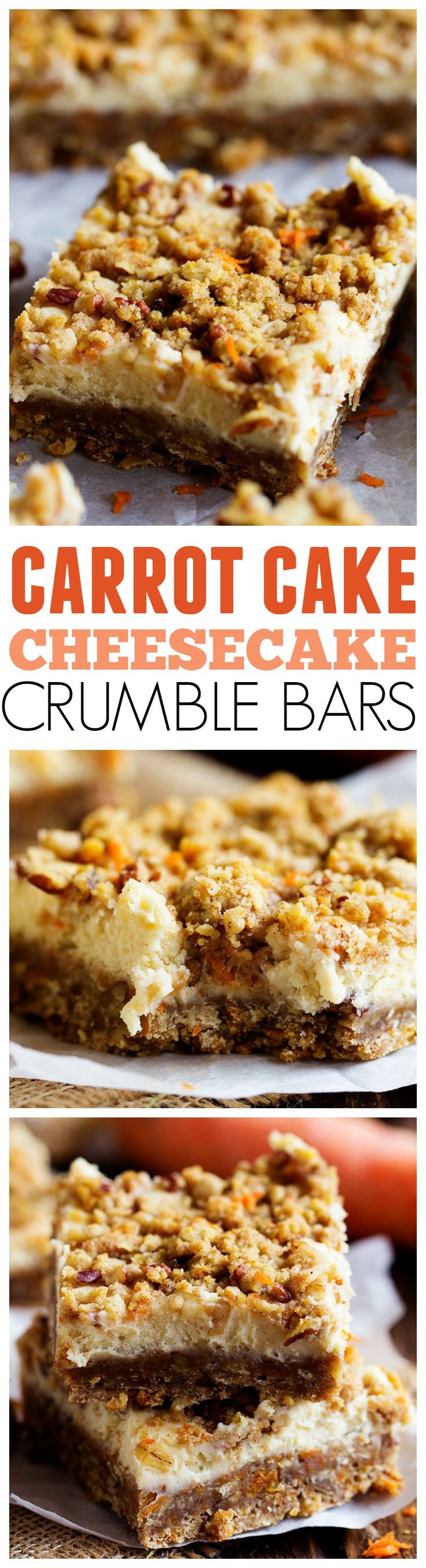 Amazing Carrot Cake Cheesecake Crumble Bars that will be one of the BEST desserts that you have!