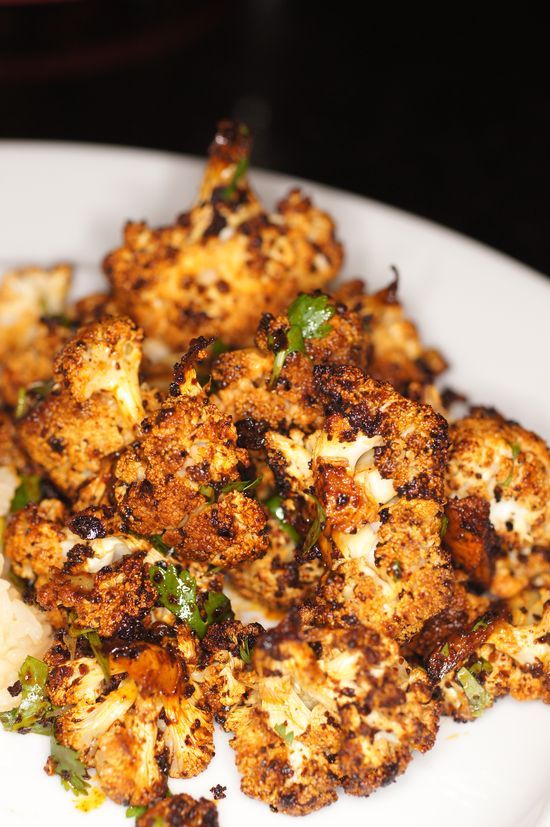 Chili Roasted Cauliflower - not a big Cauliflower person... but this is delicious!