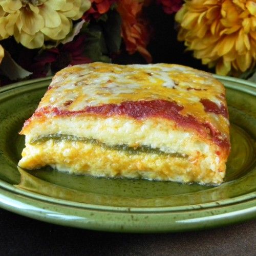 Chile Rellenos Casserole (I added another layer of chilies so the cheese layers weren't so thick)