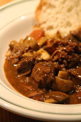 EASY Crockpot Beef & Wine Stew ... This recipe creates a lot of unbelievably delicious sauce; nearly edible with a spoon. #comfort food #recipe
