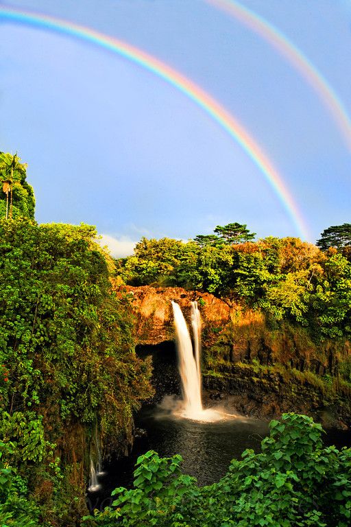 Double #rainbow #waterfall in #Hawaii