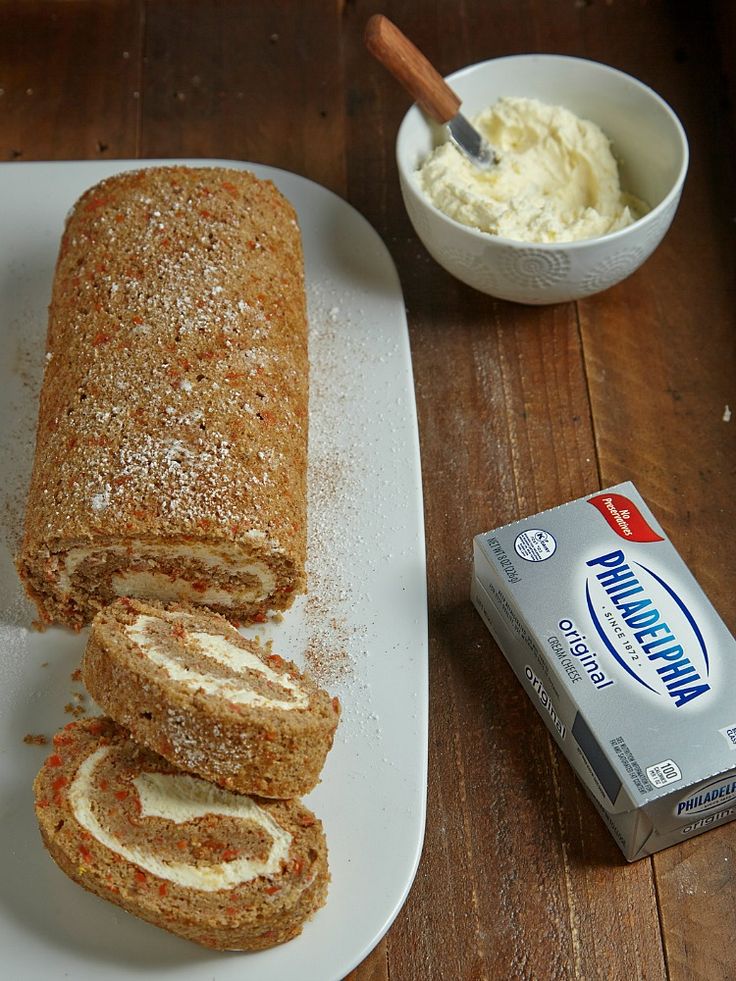 Carrot Cake Roll with Lemon Cream Cheese Filling