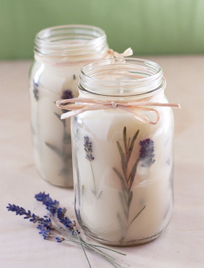 DIY: Pressed Herb Candles - I can't wait to try this project!!! It actually looks really easy once you have all the wax and wicks. This will make a fabulous handmade gift!