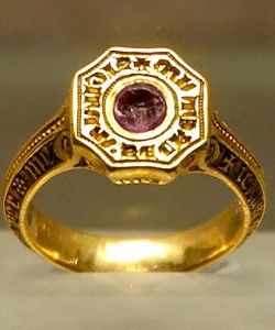 Signet ring of the Black Prince.  In 1337, Edward, the Black Prince was created Duke of Cornwall, taking precedence over all earls. Dukedoms were reserved for members of the Royal Family until 1387, when Robert de Vere, 9th Earl of Oxford, the favourite o