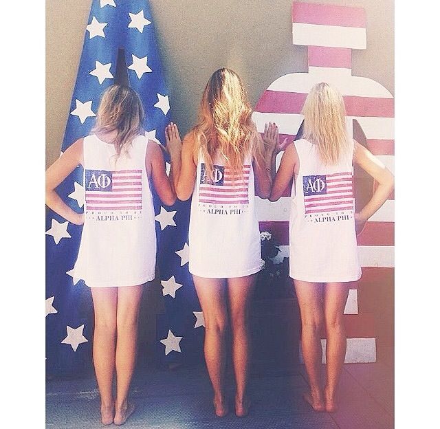 The cutest flag tanks for Alpha Phi
