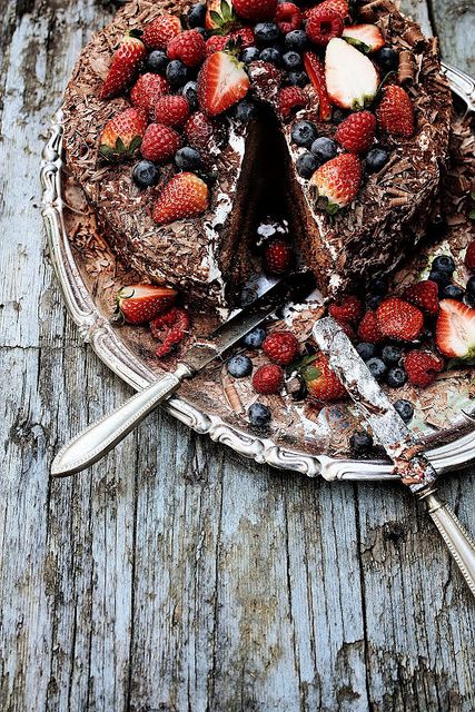 Chocolate and strawberry cake